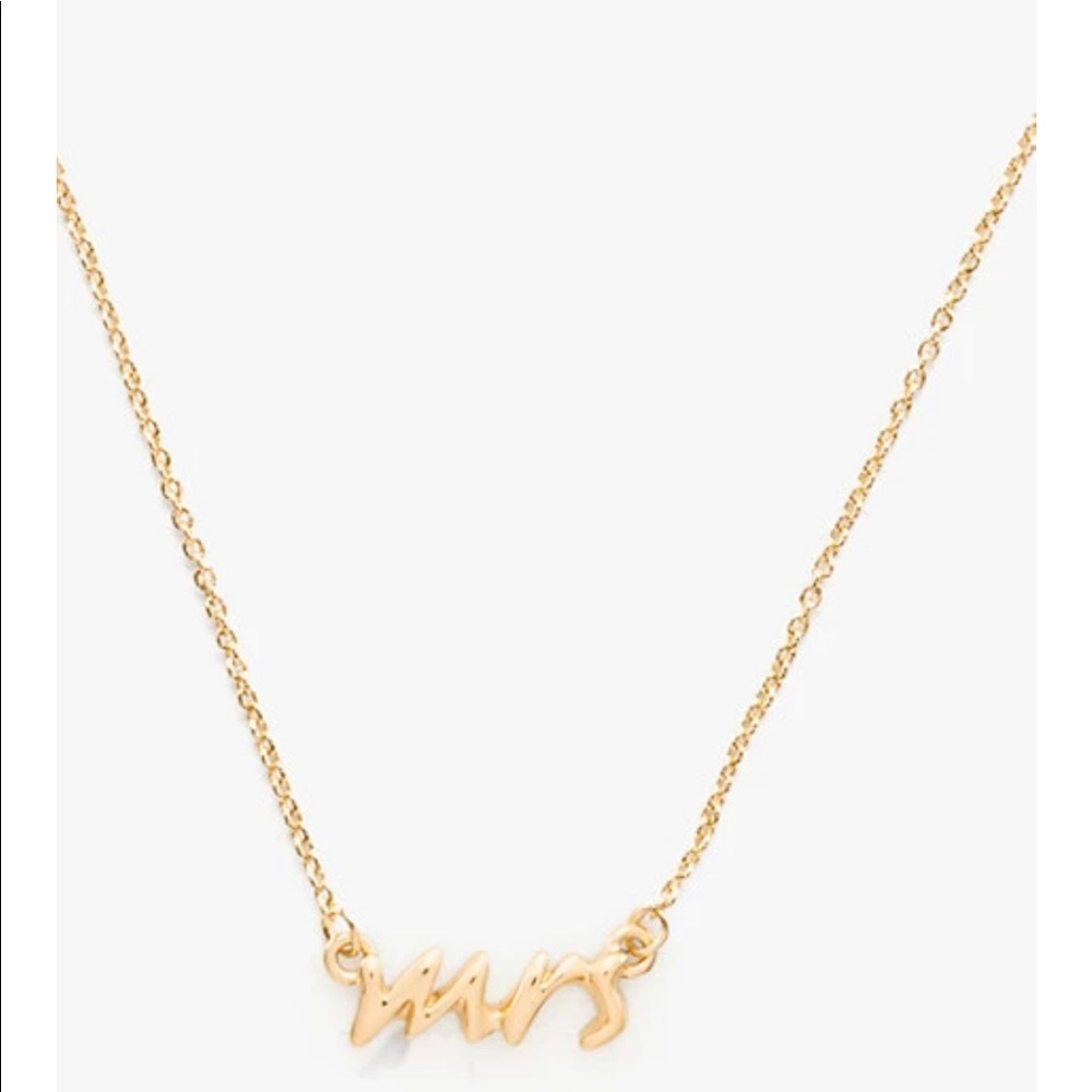Kate Spade Mrs necklace gold original